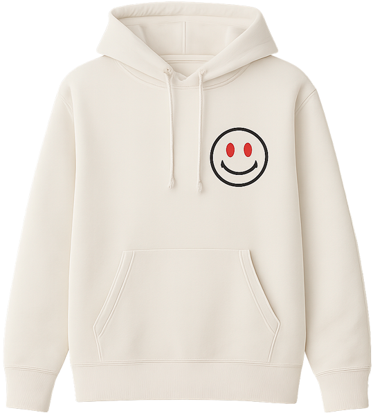 Branded hoodie with smiley logo