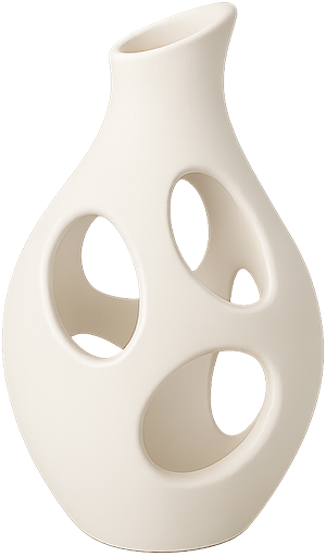 Sculptural ceramic vase, empty