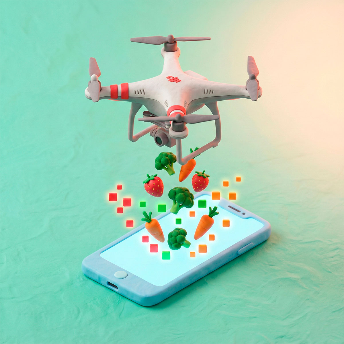 Food Ecommerce Freshness Drone Delivery 3D